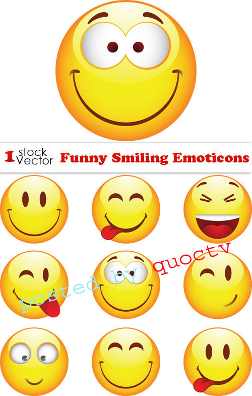 Funny Smiling Emoticons Vector