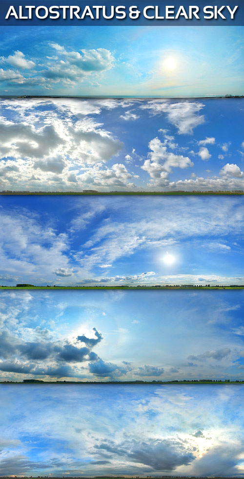 Clear & Clouded Seamless Sky Panoramas