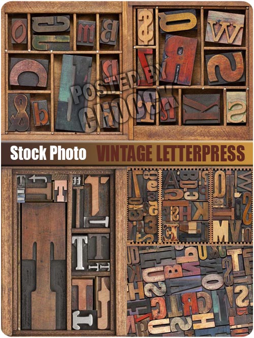 Vintage letterpress - Stock Photo