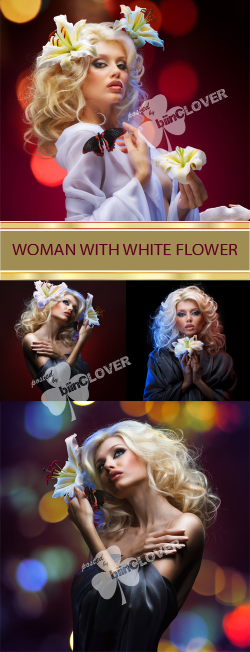 Woman with white flower 0019