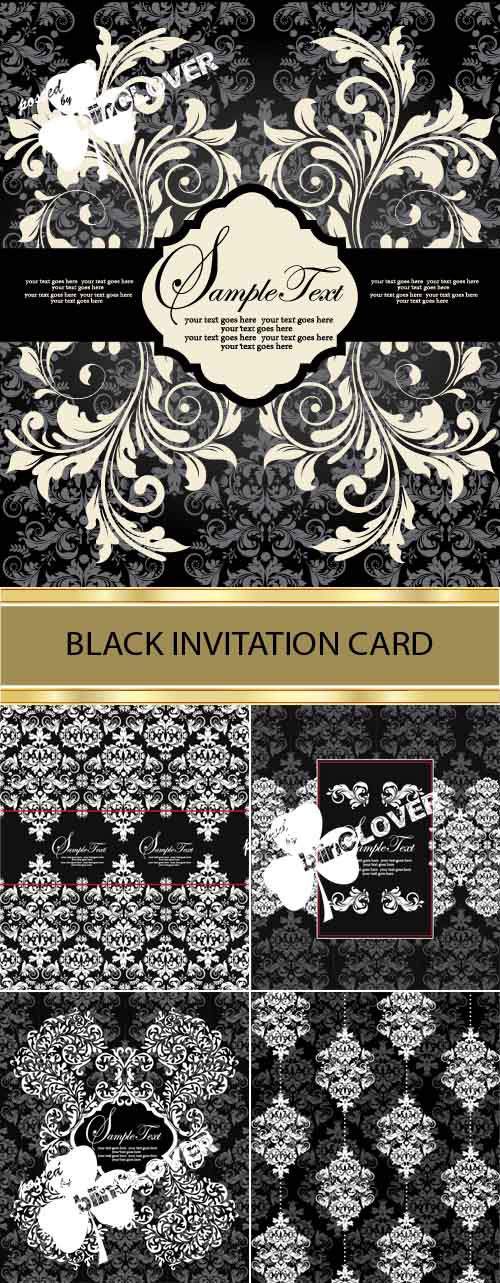 Black invitation card 0021