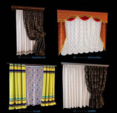 3dsmax  Models Of Curtains pack 1