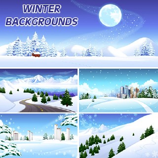 Winter Backgrounds. AI+JPG