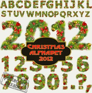Christmas alphabet. HQ png