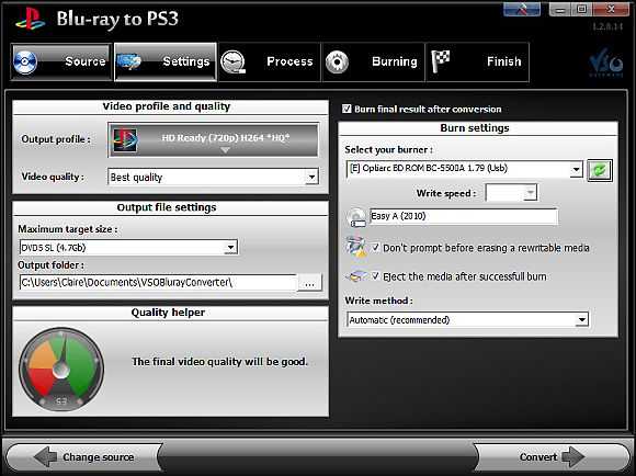 VSO Blu-ray to PS3 1.4.0.7