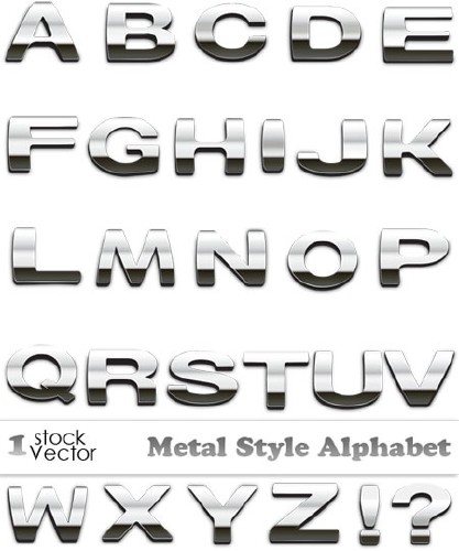 Metal Style Alphabet Vector