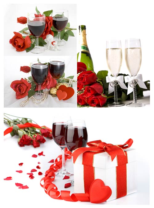 Stock Photo Roses and Champange