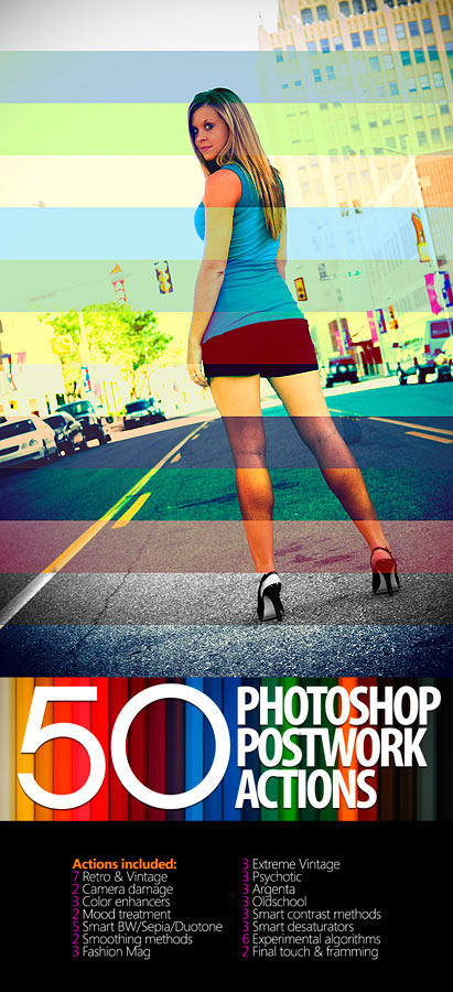 50 Postwork Actions for Photoshop