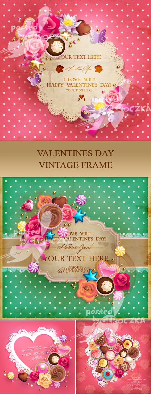 Valentine039;s Day vintage frame