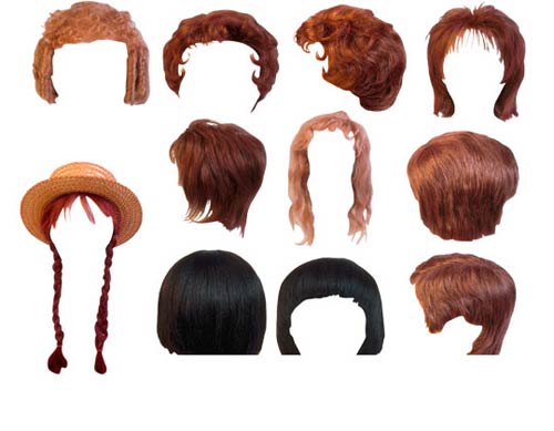 Template for Photoshop - selection of hairstyles