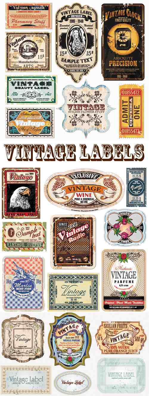 23 Vintage Vector Labels