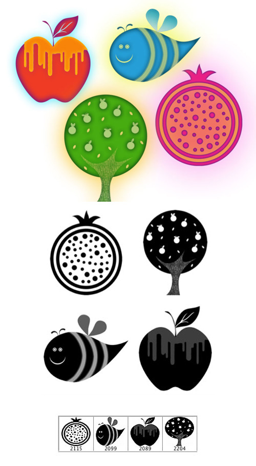 Apples and Honey Brushes Set for Photoshop