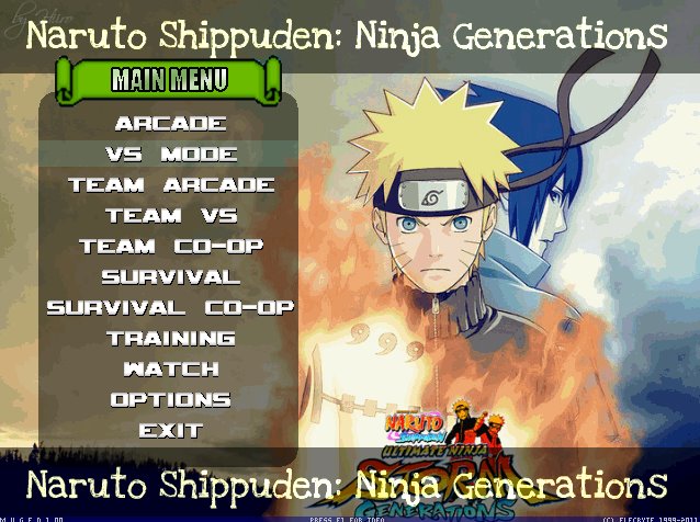 Naruto Shippuden: Ninja Generations MUGEN 2012,Игра наруто шипуден 2012,наруто игры, наруто игра 2012,Ninja Generations,MUGEN, скачать наруто