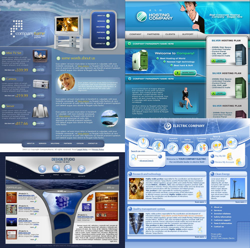 Blue Web 4 Template pack for Photoshop