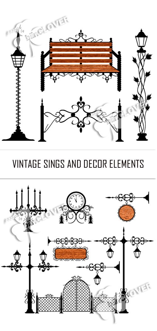 Vintage signs and decor elements 0123