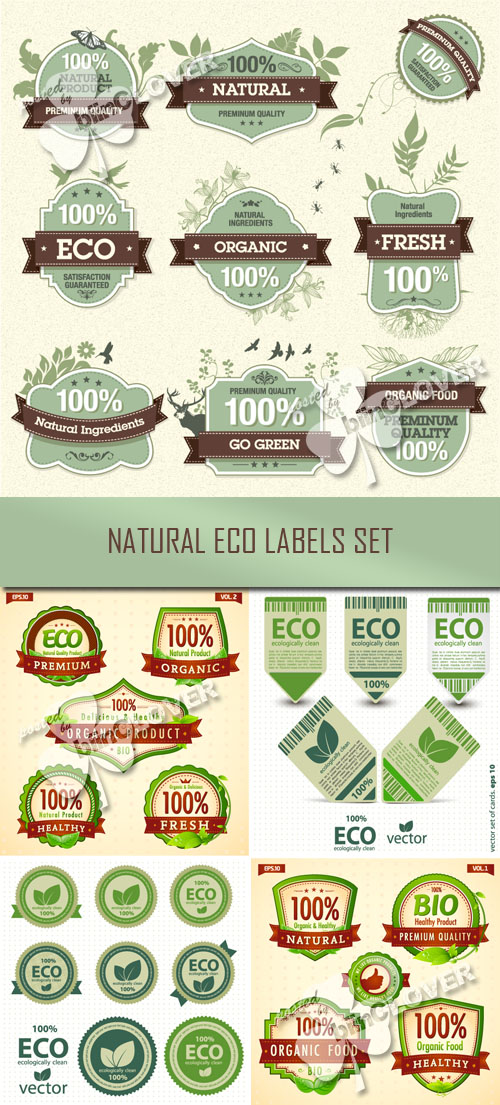 Natural eco labels set 0128